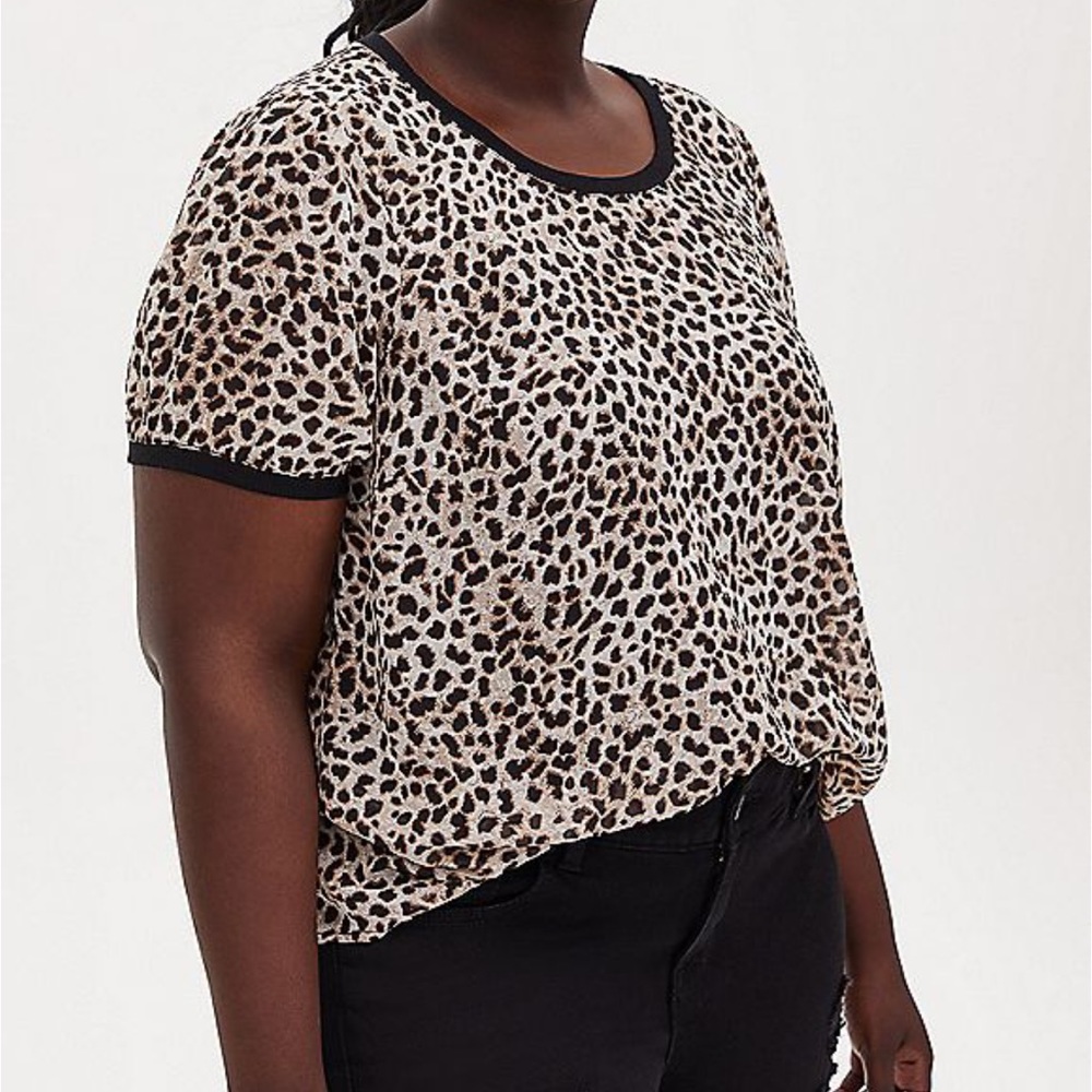 Torrid Cheetah Print Chiffon Shirt